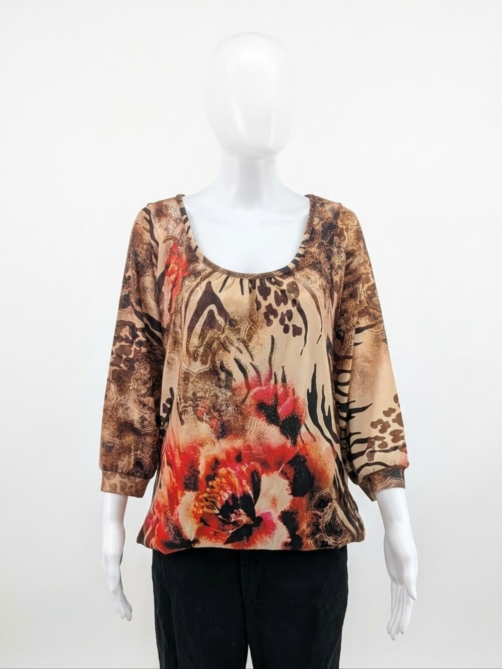 B.L.E.U. floral animal print top